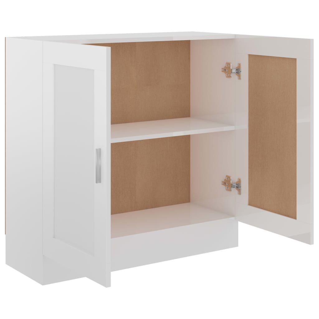 vidaXL Βιβλιοθήκη Γυαλιστερό Λευκό 82,5 x 30,5 x 80 εκ. Επεξ. Ξύλο