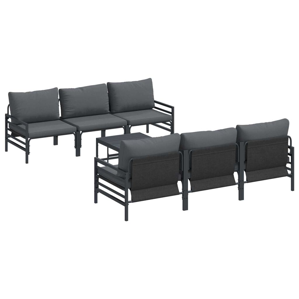 vidaXL Σετ Καναπέ Κήπου με μαξιλάρι με μαξιλάρι 7 pcs Ανθρακί 70 x 70.5 x 31.5 εκ