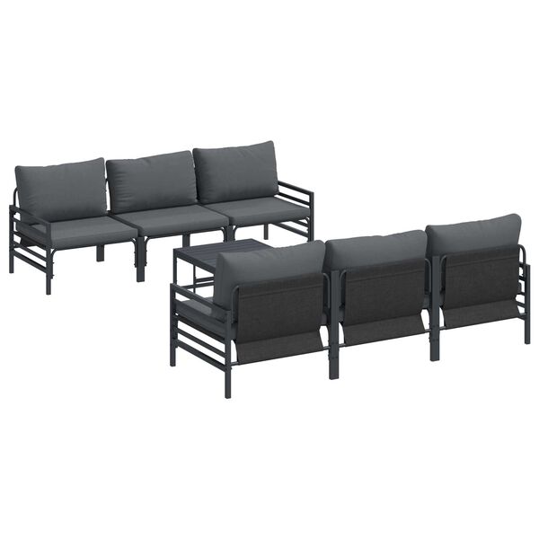 vidaXL Σετ Καναπέ Κήπου με μαξιλάρι με μαξιλάρι 7 pcs Ανθρακί 70 x 70.5 x 31.5 εκ