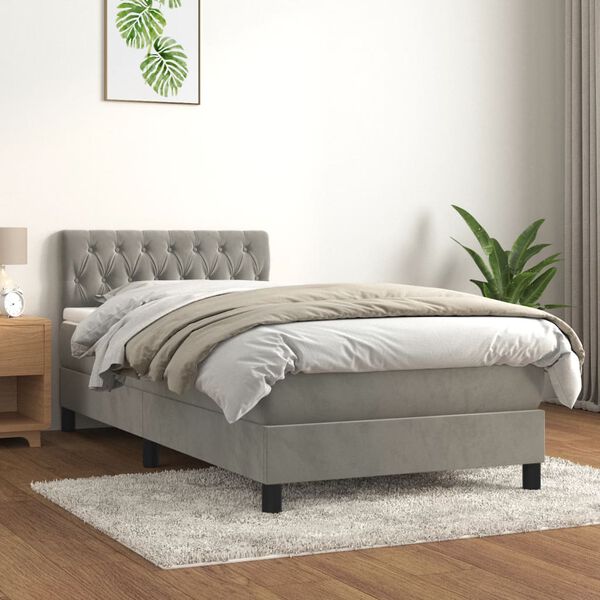 vidaXL &Kappa;&rho;&epsilon;&beta;ά&tau;&iota; Boxspring &mu;&epsilon; &Sigma;&tau;&rho;ώ&mu;&alpha; &Alpha;&nu;&omicron;&iota;&chi;&tau;ό &Gamma;&kappa;&rho;&iota; 100x200 &epsilon;&kappa;. &Beta;&epsilon;&lambda;&omicron;ύ&delta;&iota;&nu;&omicron;