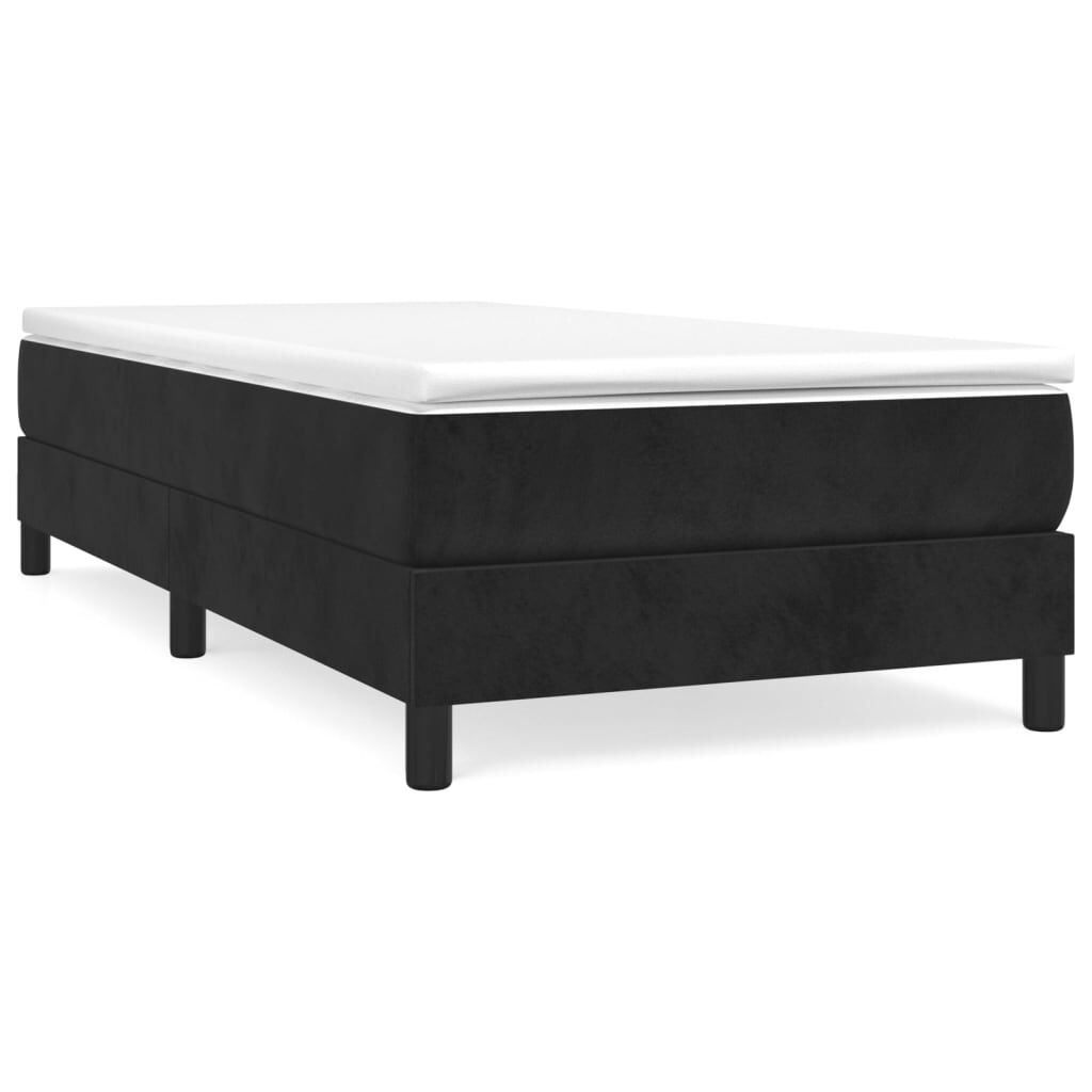 vidaXL Κρεβάτι Boxspring με Στρώμα Μαύρο 90x200 εκ. Βελούδινο