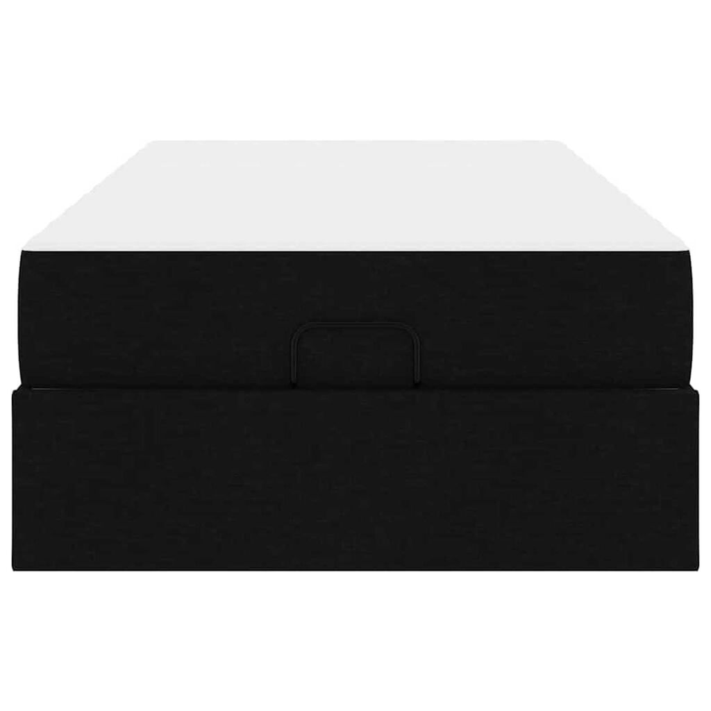 vidaXL Σκελετός Κρεβατιού με στρώμα Μαύρο 90 x 200 cm ύφασμα