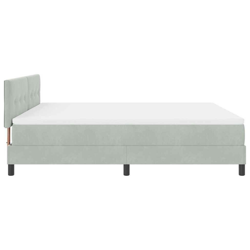 Κρεβάτι Box Spring με Στρώμα vidaXL Γκρι Ανοιχτό Σούπερ Κάτω από Βελούδο