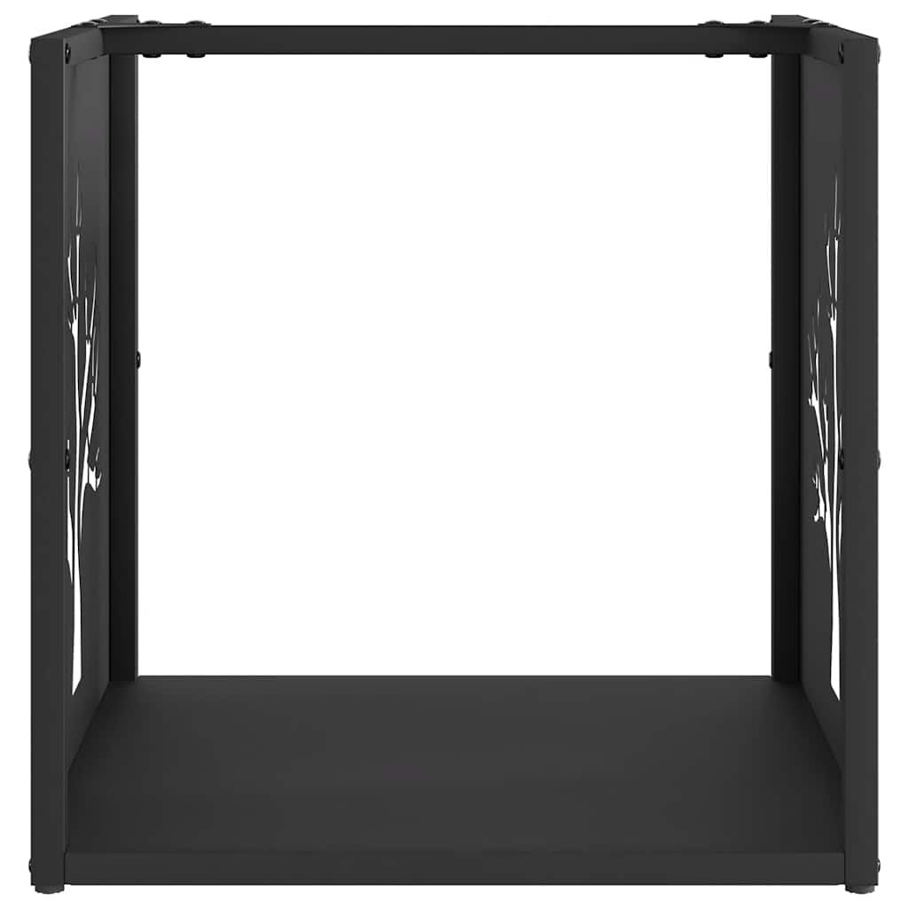 vidaXL Ράφι Καυσόξυλων Μαύρο 40x40x40 εκ. Χάλυβας ψυχρής έλασης