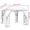 vidaXL Κιόσκι με Διπλούς Τοίχους/Δίχτυ Taupe 2,94x2,94 μ. από Ατσάλι