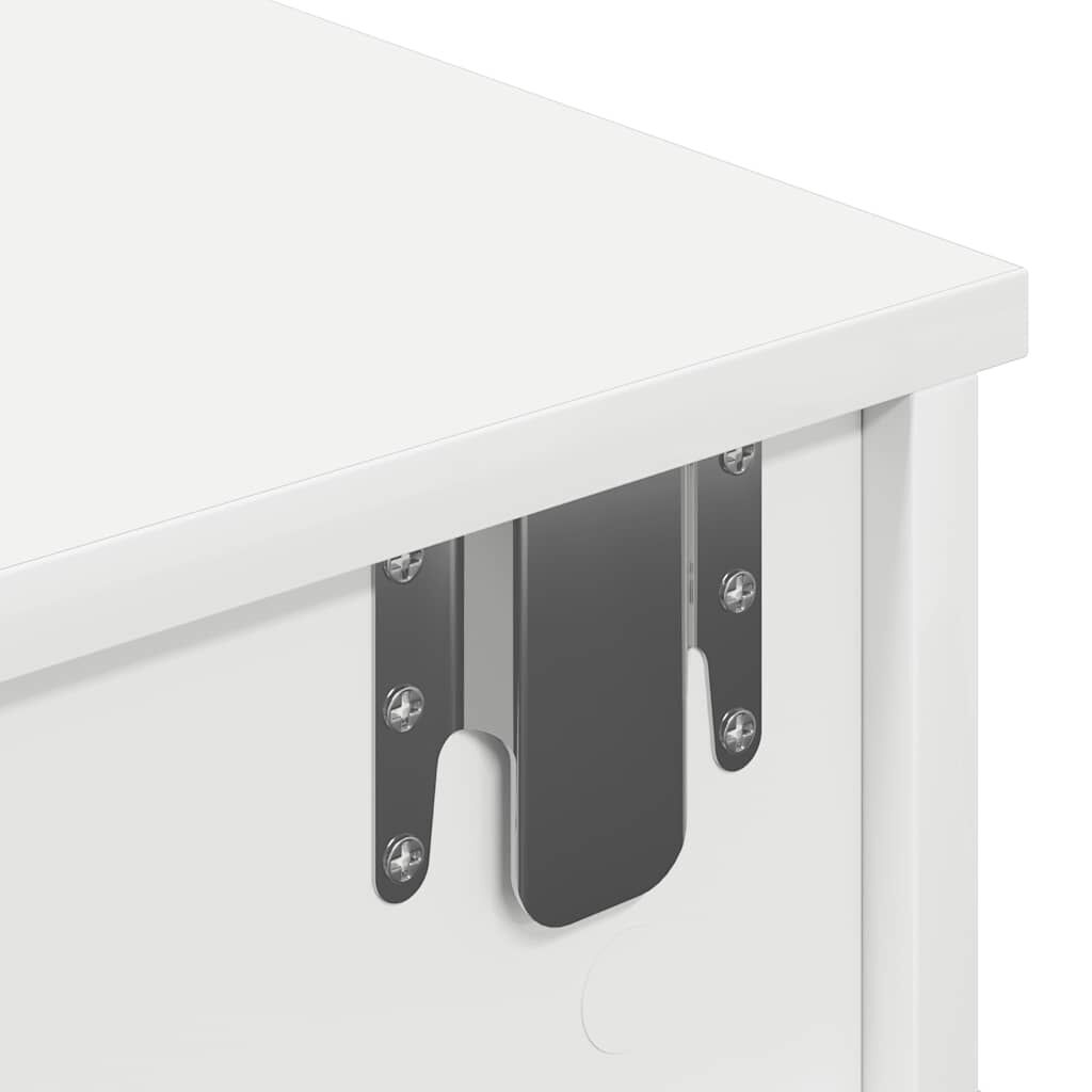 vidaXL Ράφι τοίχου με συρτάρια Λευκό 100x37,5x19 cm Ξύλινη κατασκευή