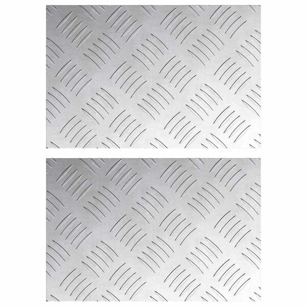 vidaXL Επιφάνειες Καρό 2 pcs Ασημί 30 x 20 cm Αλουμίνιο