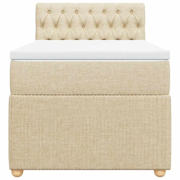 vidaXL &Kappa;&rho;&epsilon;&beta;ά&tau;&iota; Boxspring &mu;&epsilon; &Sigma;&tau;&rho;ώ&mu;&alpha; &Kappa;&rho;&epsilon;&mu; 80 x 200 &epsilon;&kappa;. &Upsilon;&phi;&alpha;&sigma;&mu;ά&tau;&iota;&nu;&omicron;