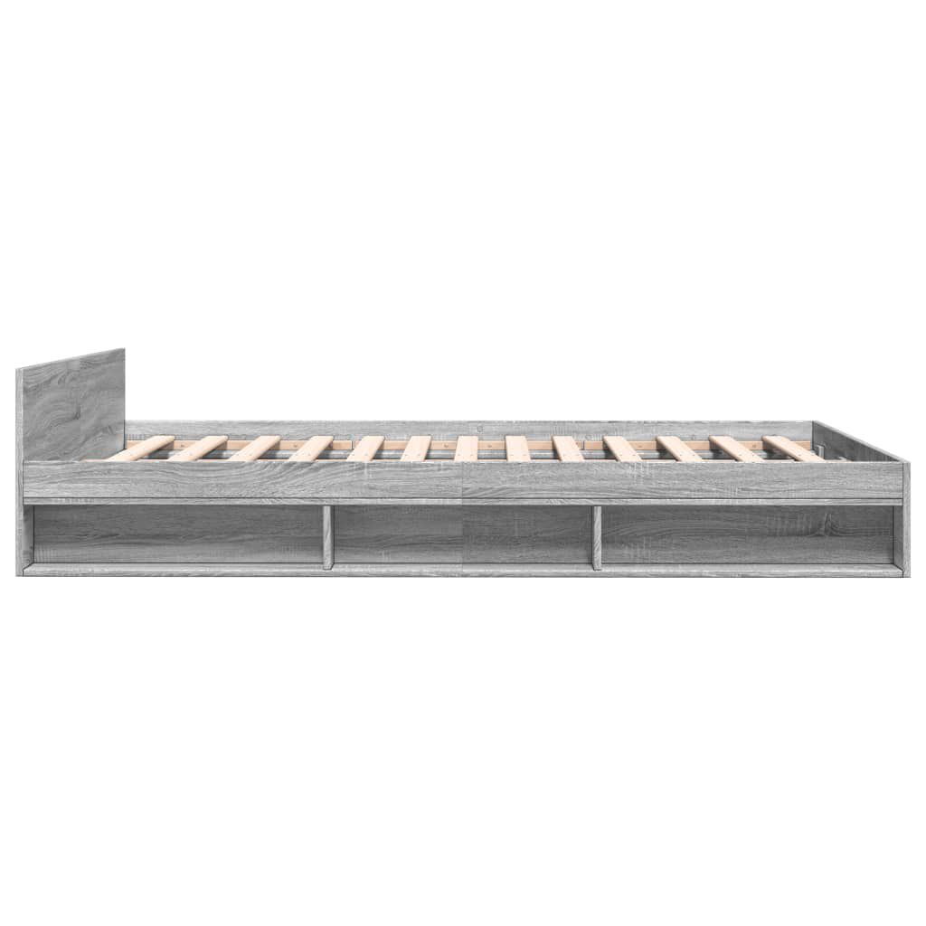 vidaXL Πλαίσιο Κρεβατιού με συρτάρια Γκρι sonoma 120x190εκ. Επεξ. Ξύλο