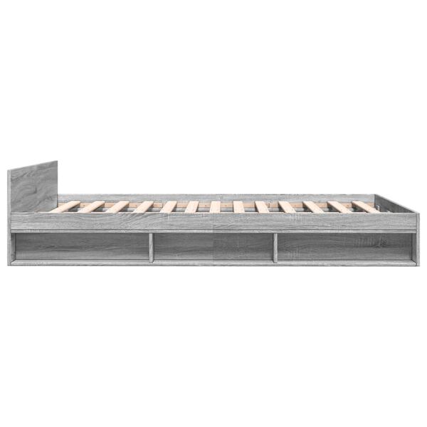 vidaXL Πλαίσιο Κρεβατιού με συρτάρια Γκρι sonoma 120x190εκ. Επεξ. Ξύλο