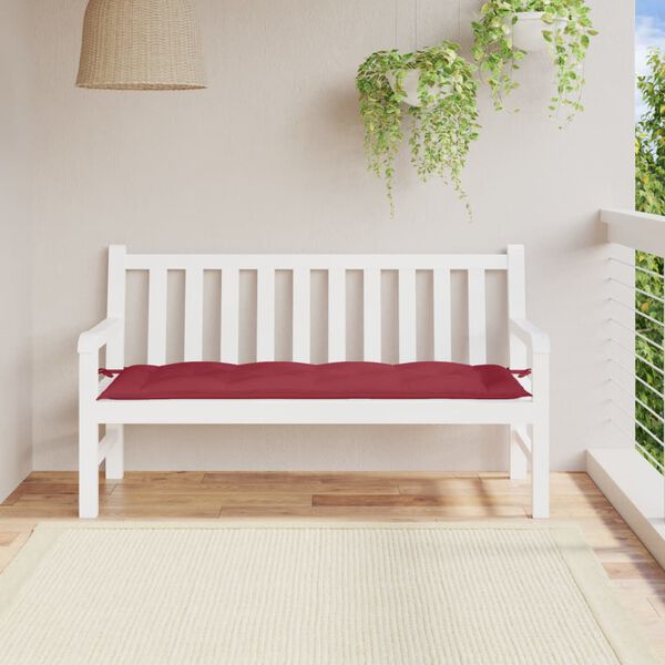 vidaXL Μαξιλάρι Πάγκου Κήπου Μπορντό 150x50x7 εκ. Ύφασμα Oxford