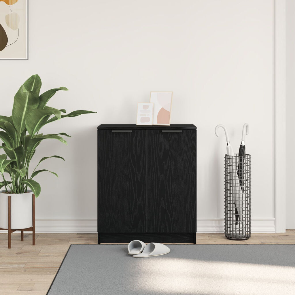 vidaXL Ντουλάπα Παπουτσιών Μαύρο Δρυς 59x35x70 εκ Επεξεργασμένο Ξύλο