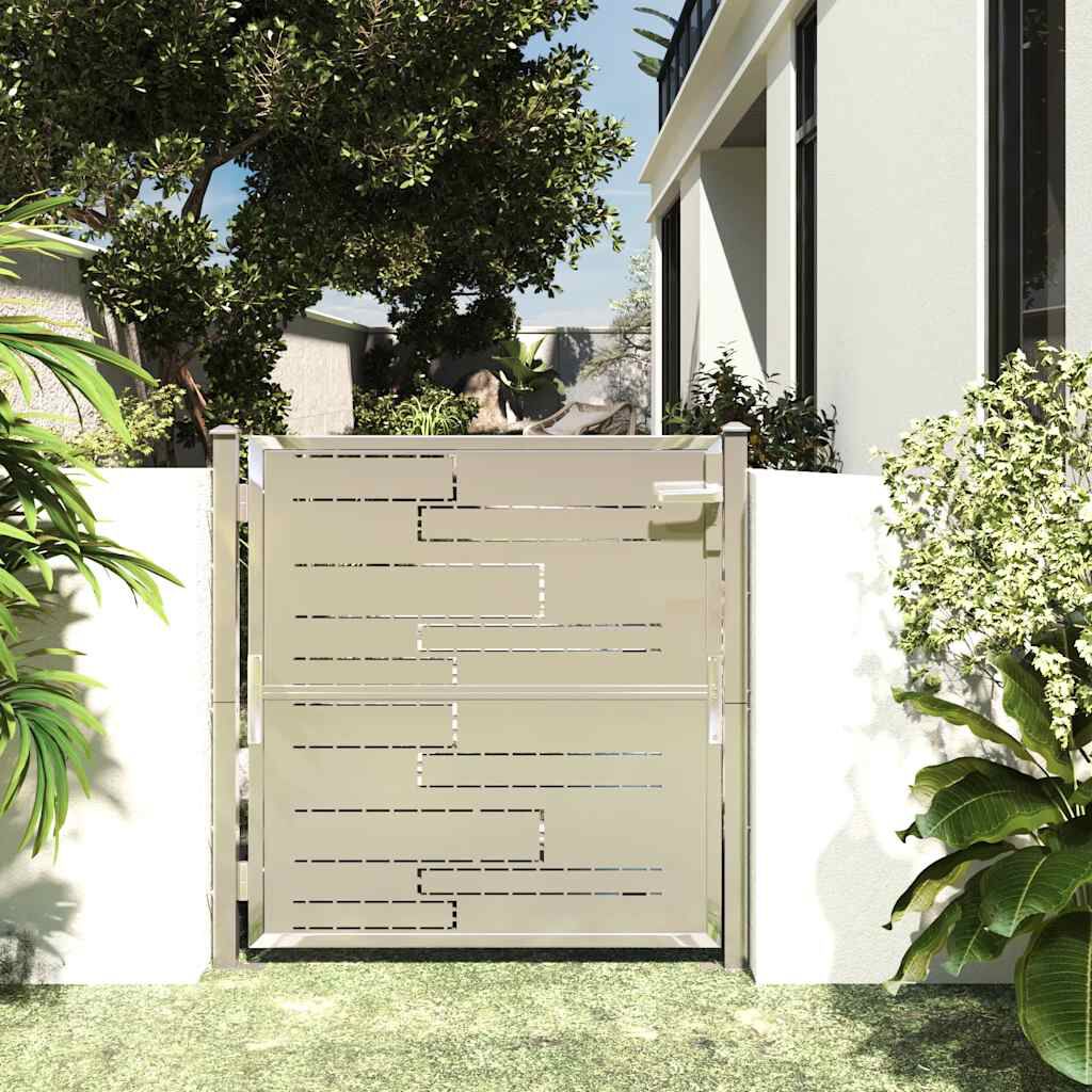 vidaXL Πόρτα Περίφραξης Κήπου 100 x 100 εκ. από Ανοξείδωτο Ατσάλι