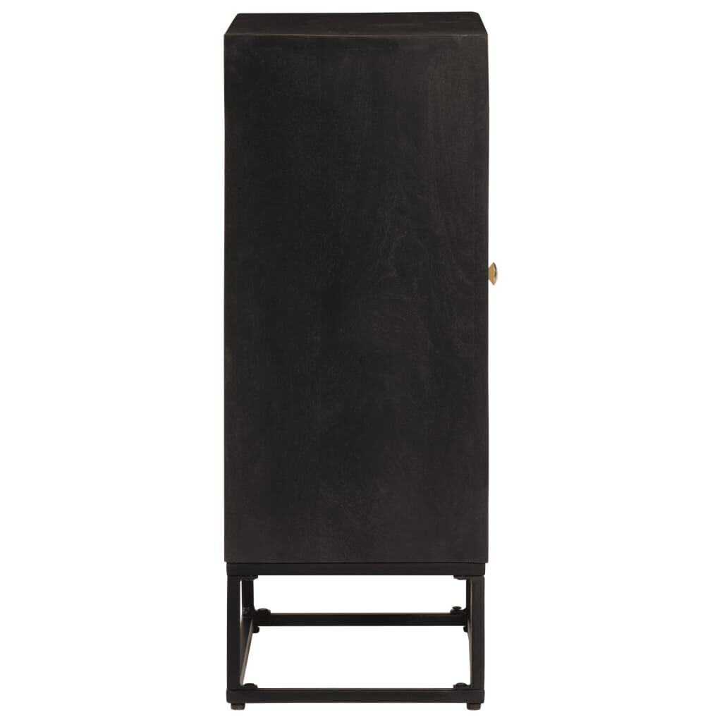 vidaXL Ντουλάπι Μαύρο 55x30x76 εκ. από Μασίφ Ξύλο Μάνγκο και Σίδηρο