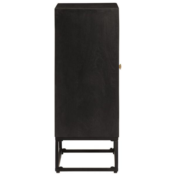 vidaXL Ντουλάπι Μαύρο 55x30x76 εκ. από Μασίφ Ξύλο Μάνγκο και Σίδηρο