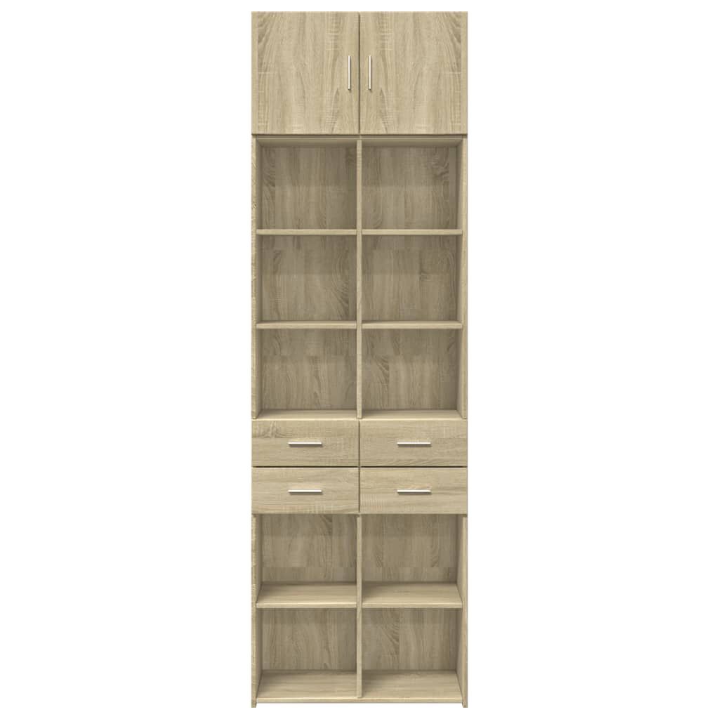 vidaXL Ραφιέρα με Ντουλάπια Sonoma Δρυς 70x42,5x225 εκ. Επεξ. Ξύλο