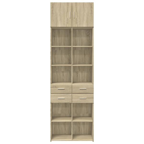 vidaXL Ραφιέρα με Ντουλάπια Sonoma Δρυς 70x42,5x225 εκ. Επεξ. Ξύλο