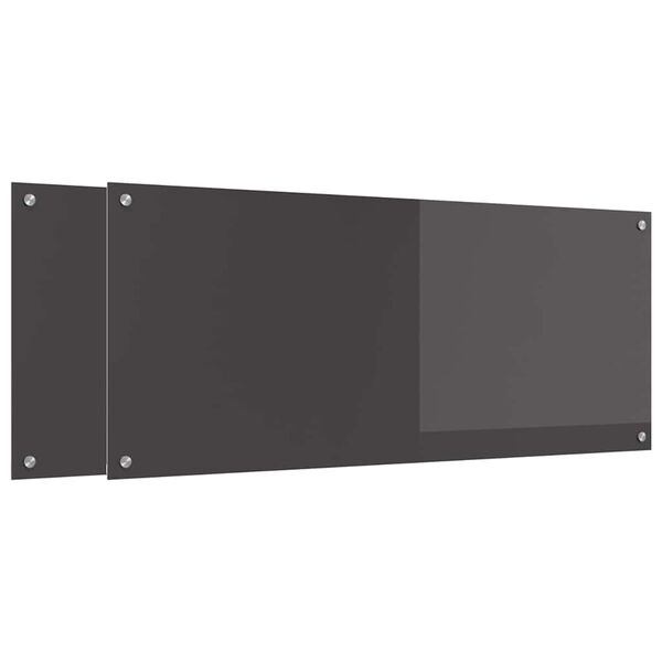 vidaXL Πίσω Πάνελ Κουζίνας 2 pcs Σκούρο Γκρι 120 x 50 cm