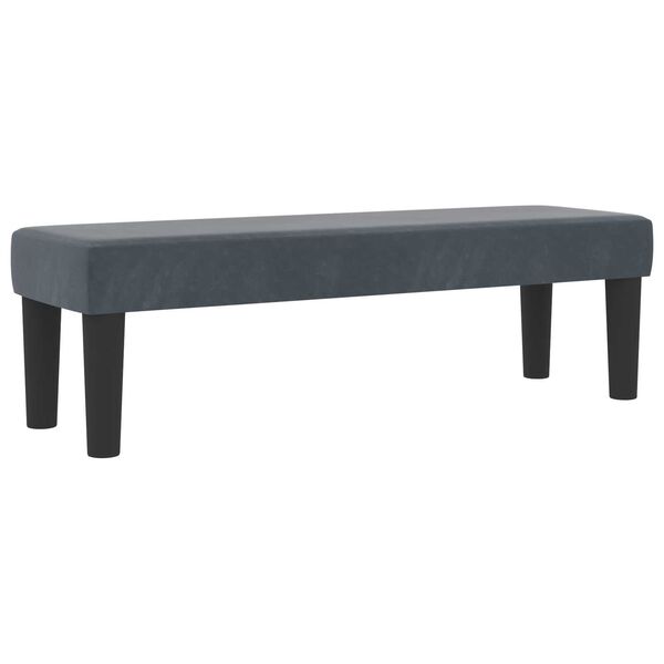 vidaXL Κρεβάτι με Στρώμα και Πάγκο Σκούρο Γκρι 120x200 εκ Βελούδο