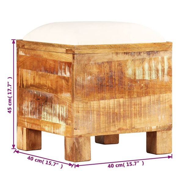 vidaXL Σκαμπό Αποθήκευσης 40 x 40 x 45 εκ. από Μασίφ Ανακυκλωμένο Ξύλο
