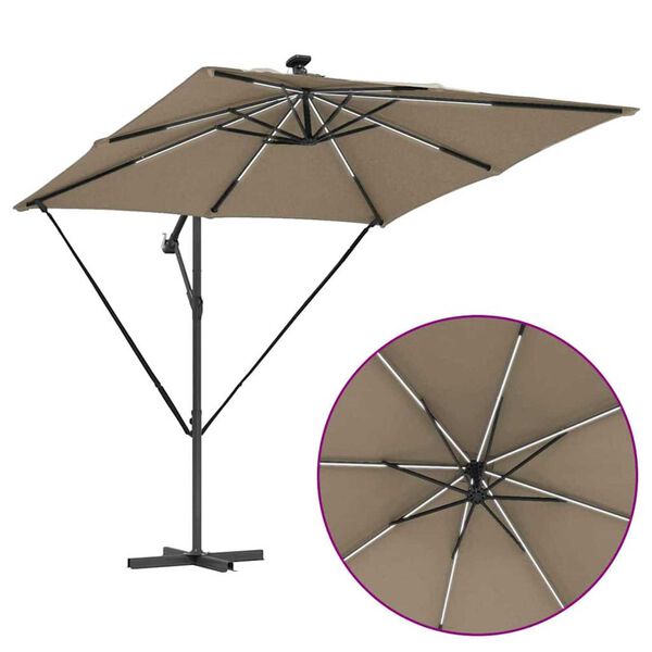vidaXL Ομπρέλα Cantilever Banana Taupe 249 x 249 x 250 εκ.