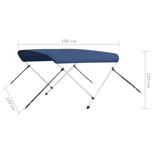 vidaXL Τέντα Σκάφους με 2 Αψίδες Μπλε Ναυτικό 180x130x110 εκ.