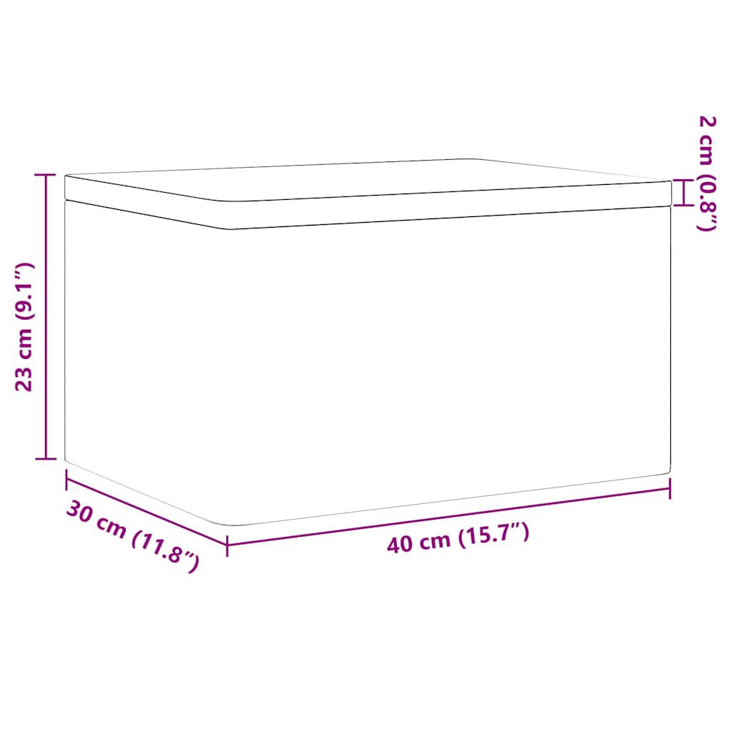 vidaXL Ξύλινο κουτί με καπάκι 40x30x23 cm από μασίφ ξύλο πεύκο