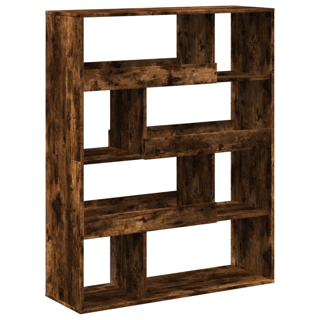 vidaXL Βιβλιοθήκη Καπνιστή Δρυς 100x33x125,5εκ. από Επεξεργασμένο Ξύλο