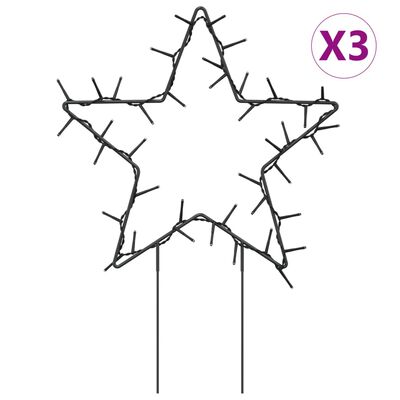 vidaXL Φωτάκια Χριστουγεννιάτικα Αστέρι με Ακίδες 3 τεμ. 50 LED 29 εκ.