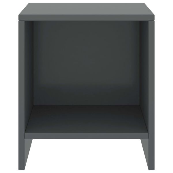 vidaXL Κομοδίνα 2 τεμ. Σκούρο Γκρι 35 x 30 x 40 εκ. Μασίφ Ξύλο Πεύκου