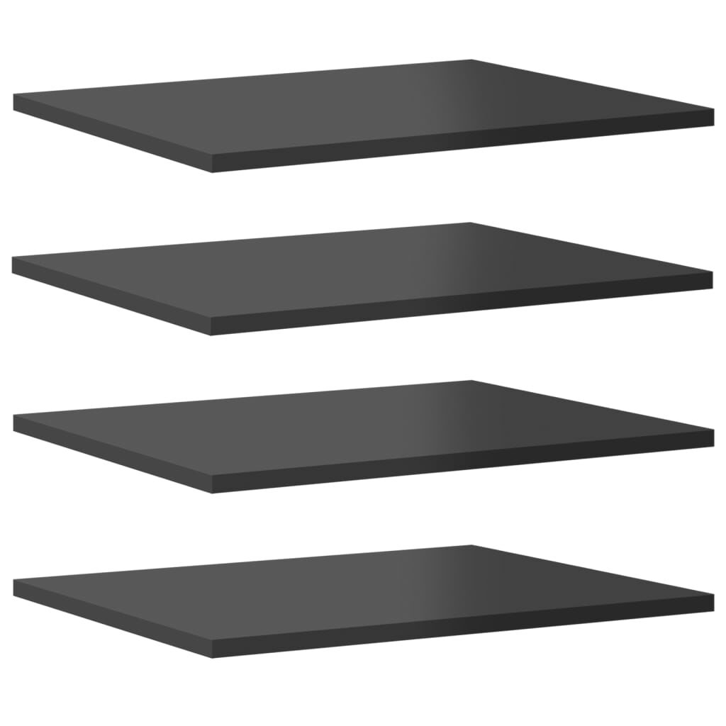 vidaXL Ράφια Βιβλιοθήκης 4 τεμ. Γυαλ. Γκρι 40x50x1,5 εκ. Μοριοσανίδα
