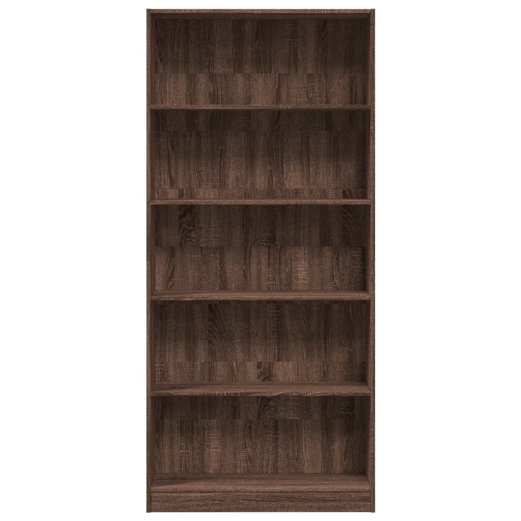 vidaXL Βιβλιοθήκη Καφέ Δρυς 80x24x176 εκ. από Επεξεργασμένο Ξύλο