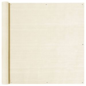 vidaXL Διαχωριστικό Βεράντας Κρεμ 120 x 500 εκ. από HDPE