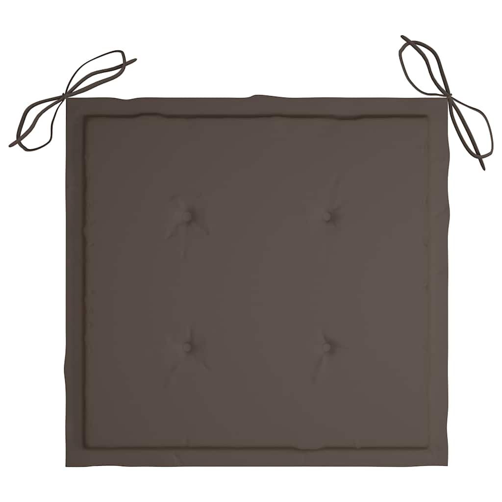 vidaXL Καρέκλες Κήπου 8 τεμ. από Μασίφ Ξύλο Teak με Taupe Μαξιλάρια