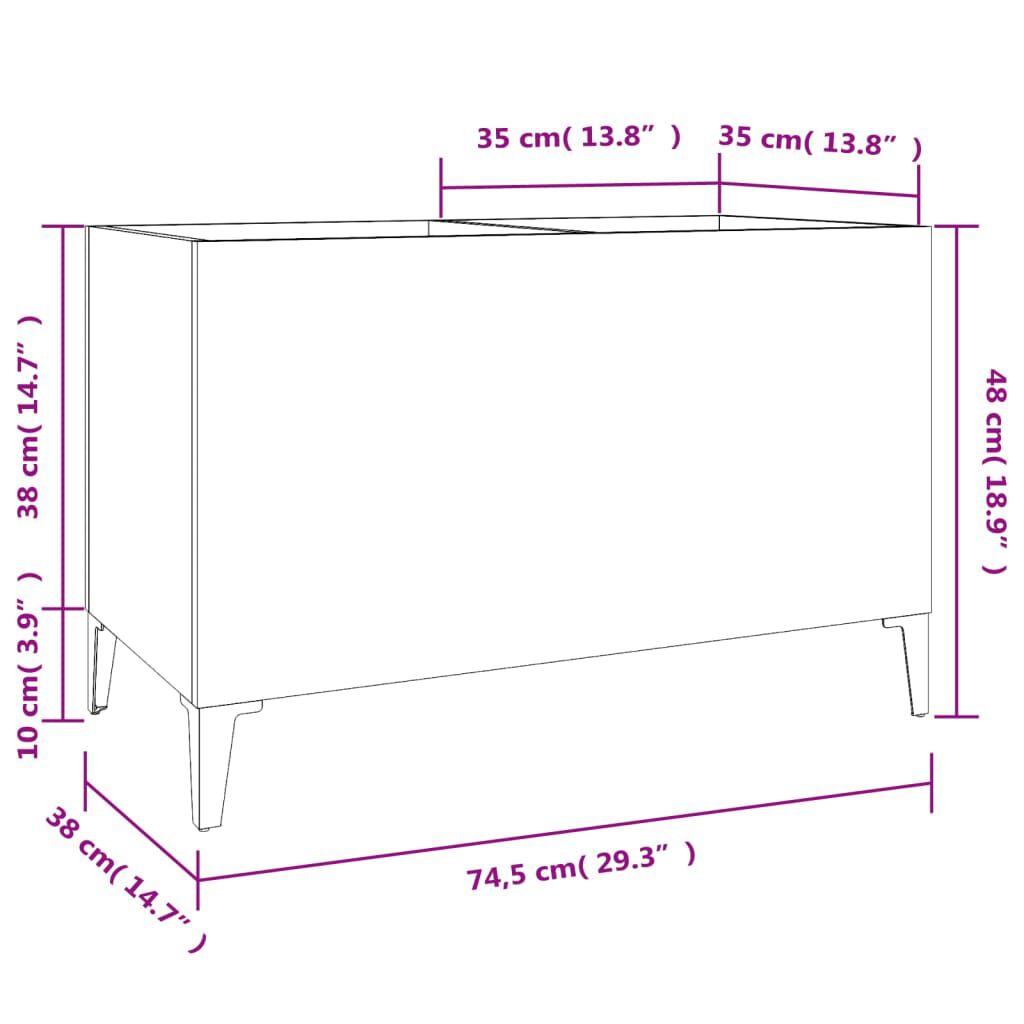 vidaXL Δισκοθήκη Sonoma Δρυς 74,5 x 38 x 48 εκ. από Επεξεργασμένο Ξύλο
