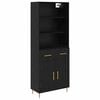 vidaXL Highboard &Mu;&alpha;ύ&rho;&eta; &Omicron;&xi;&upsilon;ά 69,5 x 34 x 180 &epsilon;&kappa;. &Epsilon;&pi;&epsilon;&xi;&epsilon;&rho;&gamma;&alpha;&sigma;&mu;έ&nu;&omicron; &Xi;ύ&lambda;&omicron;