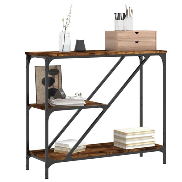 vidaXL Τραπέζι Κονσόλα Καπνιστή Δρυς 88,5x30x75 εκ. Επεξεργασμένο Ξύλο