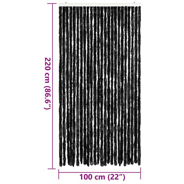 vidaXL Σήτα - Κουρτίνα Πόρτας Ανθρακί 100 x 220 εκ. από Σενίλ
