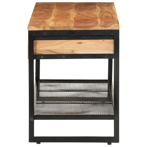 vidaXL Πάγκος Παπουτσιών 110x35x45 εκ. από Μασίφ Ξύλο Ακακίας/Σίδερο