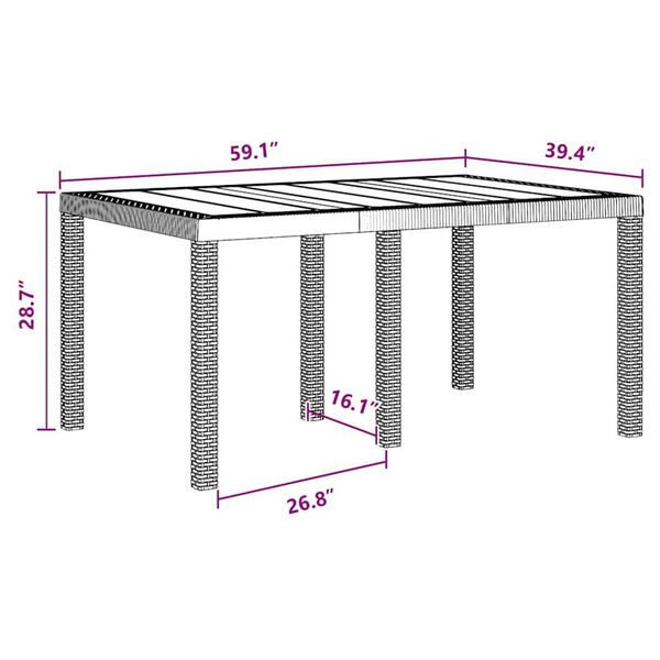 vidaXL Σέτ φαγητού για κήπο 5 pcs Λευκό Rattan Polt