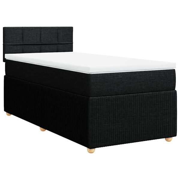 vidaXL &Kappa;&rho;&epsilon;&beta;ά&tau;&iota; Boxspring &mu;&epsilon; &Sigma;&tau;&rho;ώ&mu;&alpha; &Mu;&alpha;ύ&rho;&omicron; 90x200 &epsilon;&kappa;. &Upsilon;&phi;&alpha;&sigma;&mu;ά&tau;&iota;&nu;&omicron;