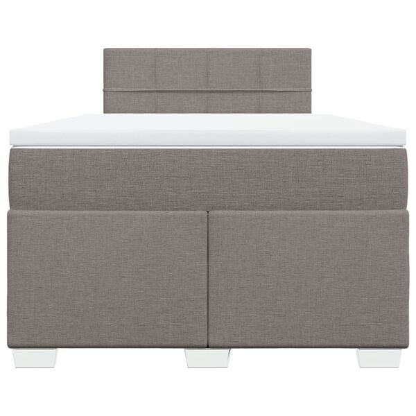 vidaXL Κρεβάτι Boxspring με Στρώμα Taupe 120x200 εκ. Υφασμάτινο
