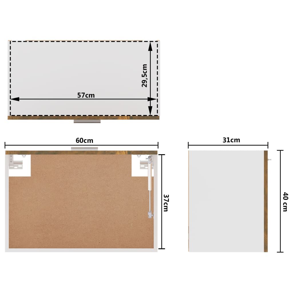 vidaXL Ντουλάπι Κρεμαστό Lyon Καπνιστή Δρυς 60x31x40εκ.