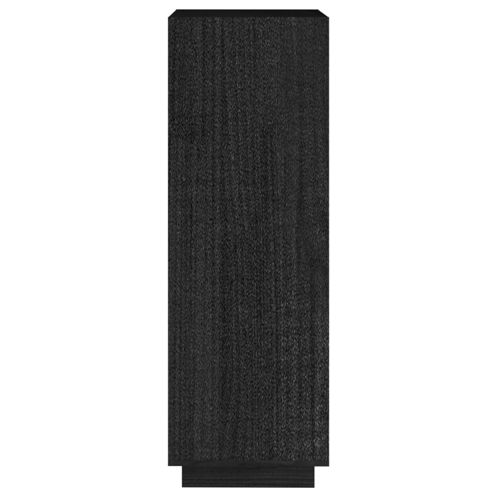 vidaXL Βιβλιοθήκη/Διαχωρ. Χώρου Μαύρο 40x35x103 εκ. Μασίφ Ξύλο Πεύκου