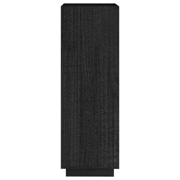 vidaXL Βιβλιοθήκη/Διαχωρ. Χώρου Μαύρο 40x35x103 εκ. Μασίφ Ξύλο Πεύκου