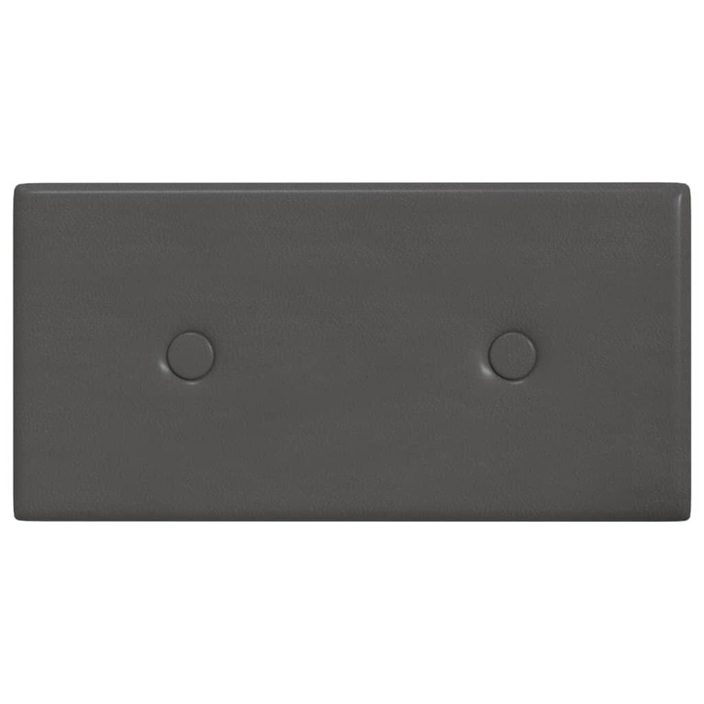 vidaXL Πάνελ Τοίχου 12 τεμ. Γκρι 30 x 15 εκ. 0,54 μ² Συνθετικό Δέρμα