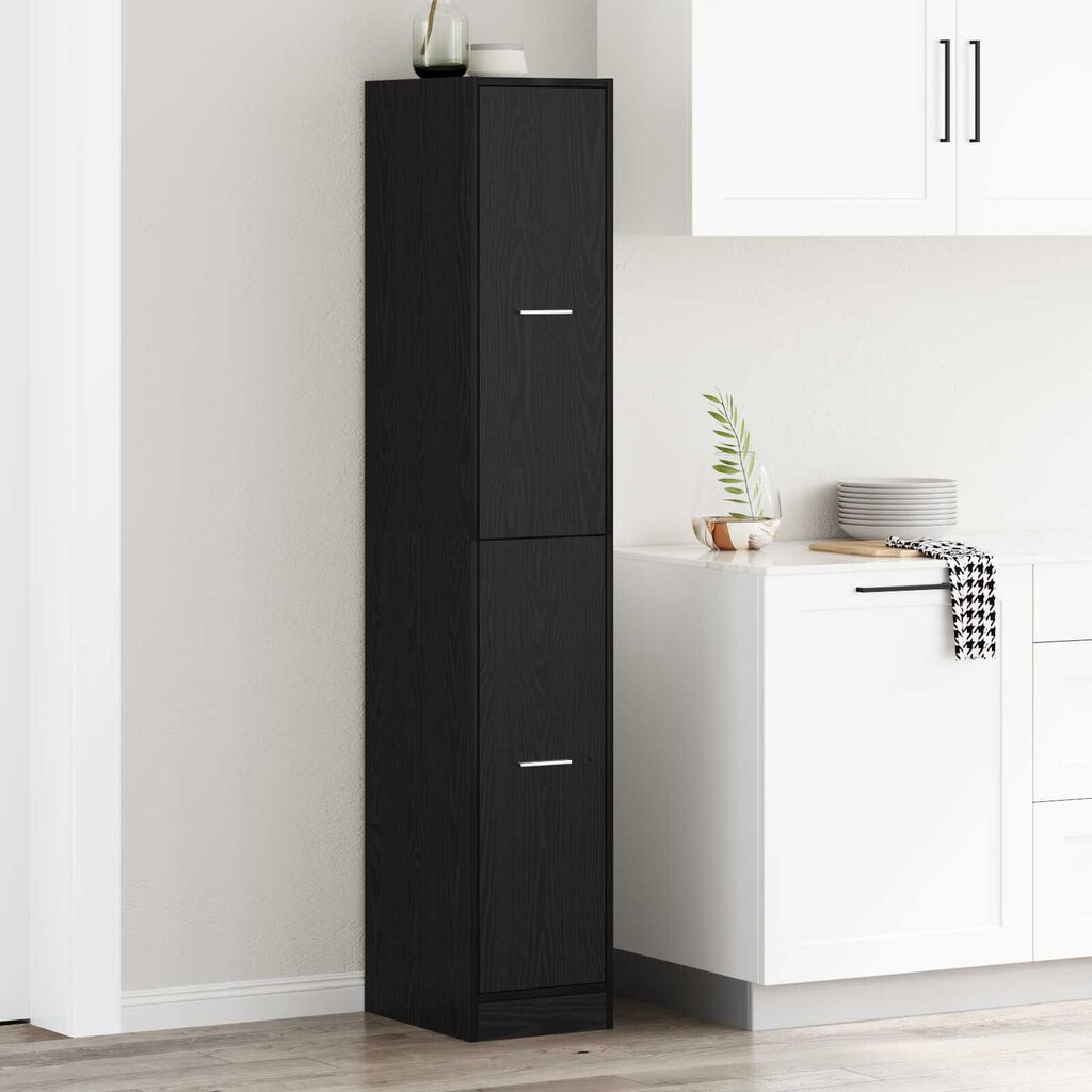 vidaXL Ντουλάπι Αποθήκης Μαύρης Δρυός 30x41x174.5 εκ. Κατασκευασμένο Ξύλο