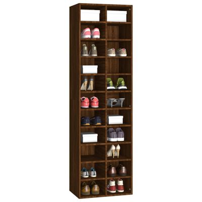 vidaXL Παπουτσοθήκη Καφέ Δρυς 54 x 34 x 183 εκ. από Επεξεργασμένο Ξύλο