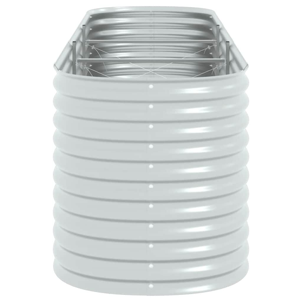 vidaXL Ζαρντινιέρα Υπερυψωμένη Ασημί 320x80x81 εκ. Γαλβανισμ. Χάλυβας