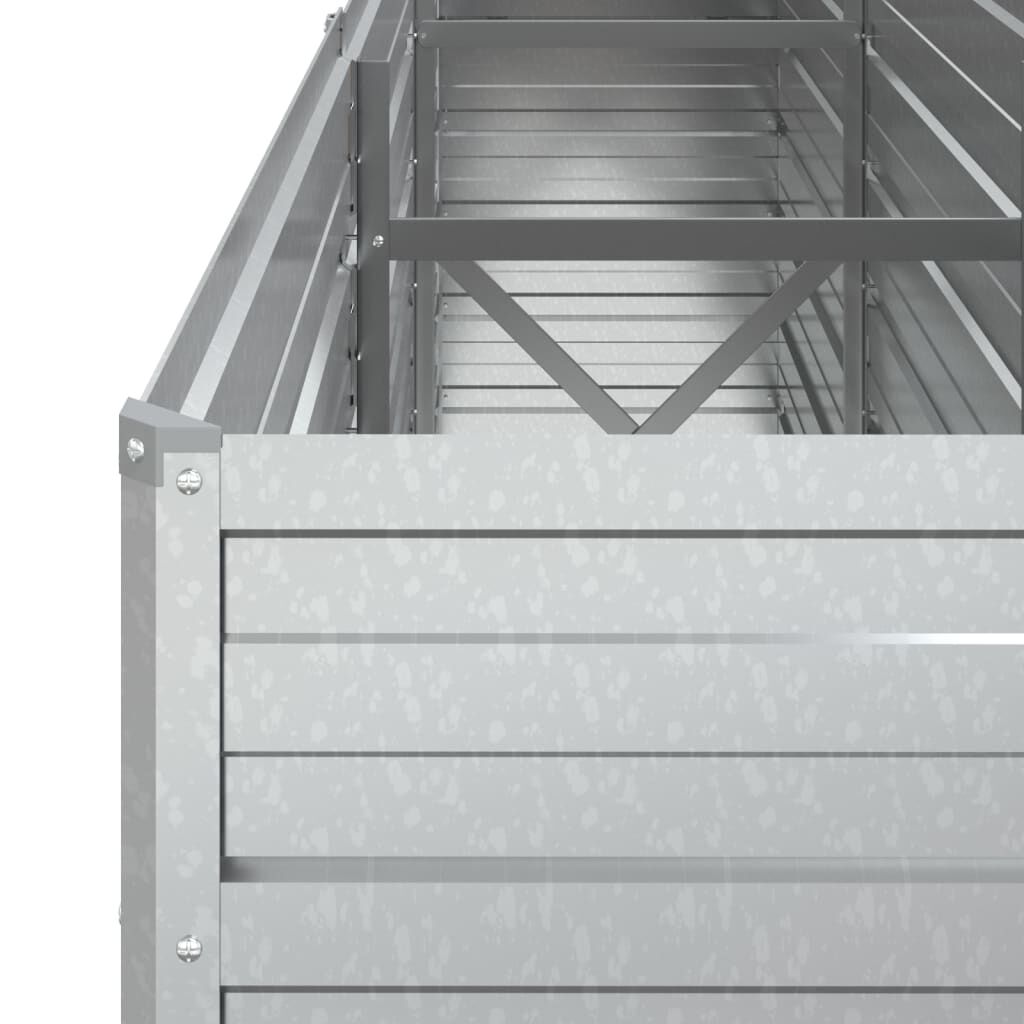 vidaXL Ζαρντινιέρα Υπερυψωμένη Ασημί 240x40x77 εκ. Γαλβανισμ. Χάλυβας